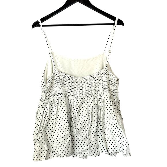 Kate Spade New York X Target Cream Black Mini Polka Dot Linen Baby Doll Tank Top - Picture 4 of 12